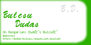 bulcsu dudas business card